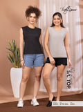 TY#1851 RIB LYCRA S/L TOP