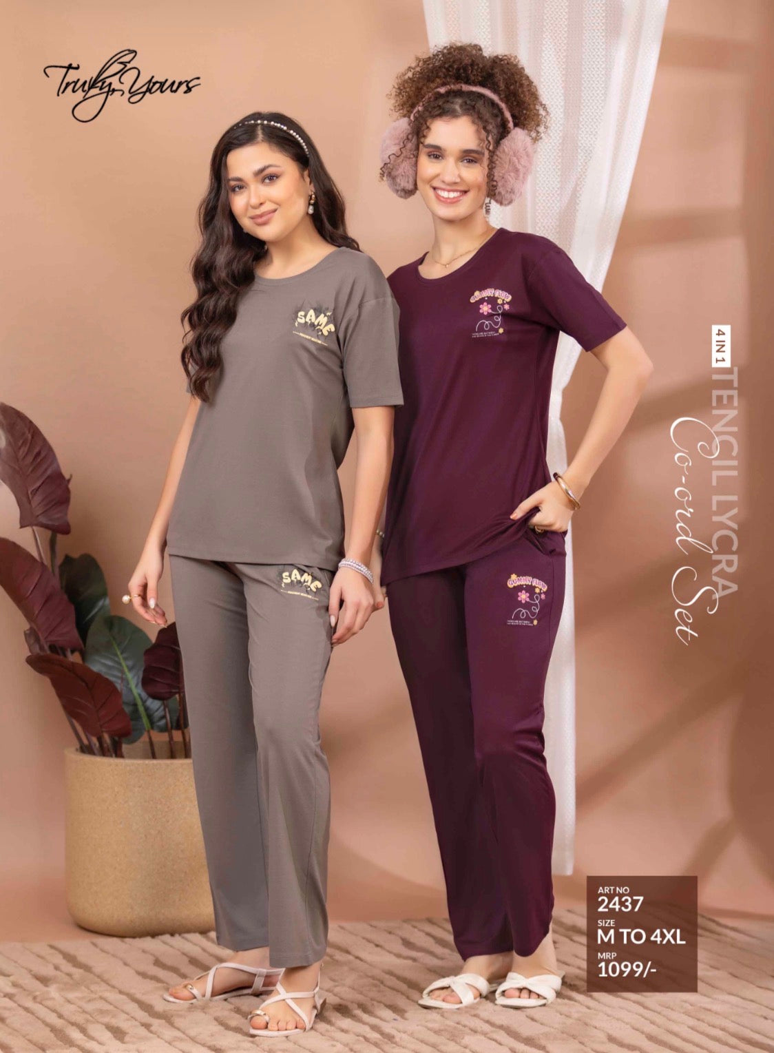 TY#2437 4 IN 1 TENCIL LYCRA CO-ORD SET