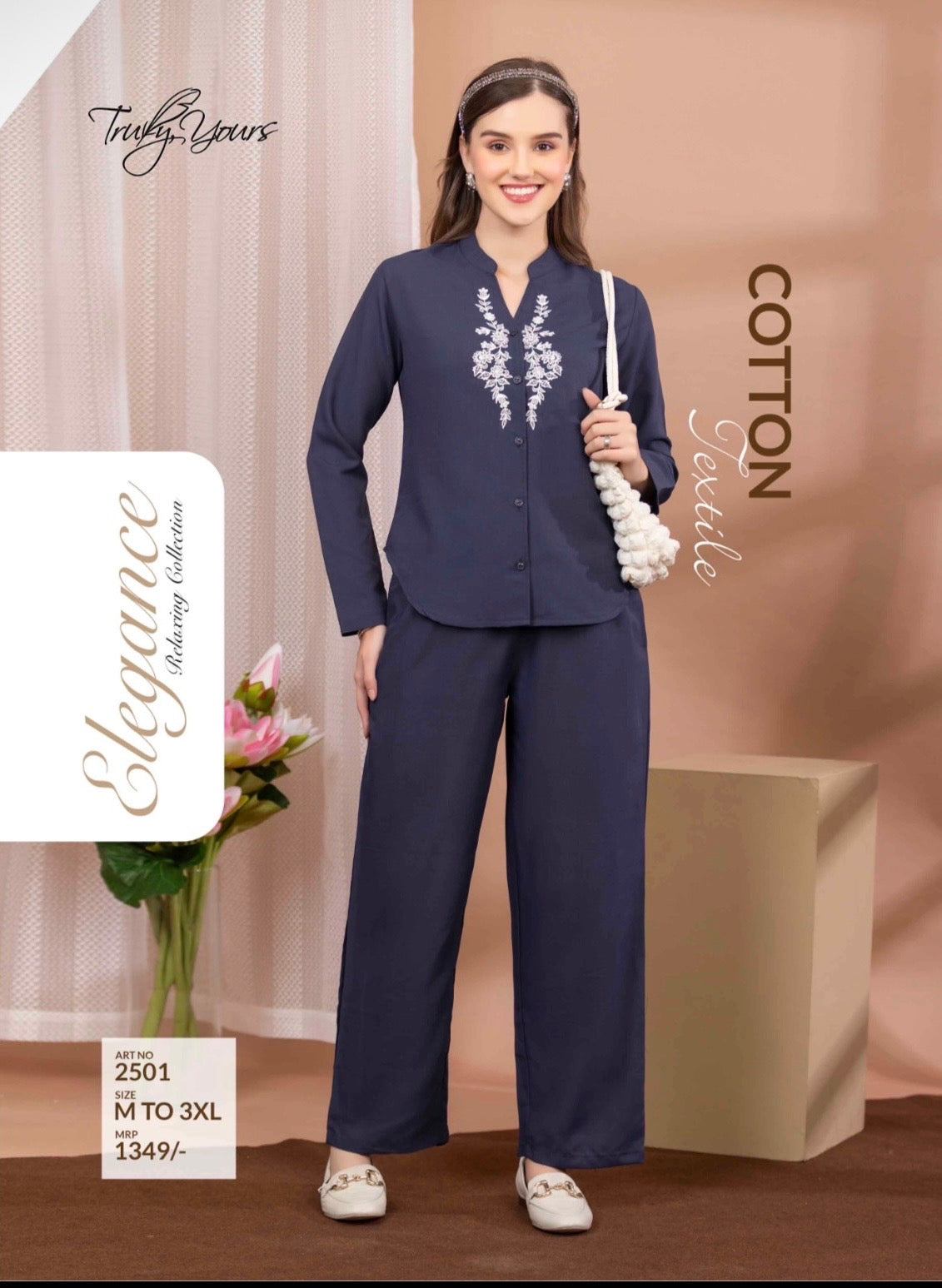 TY#2501 COTTON TEXTILE CO-ORD SET