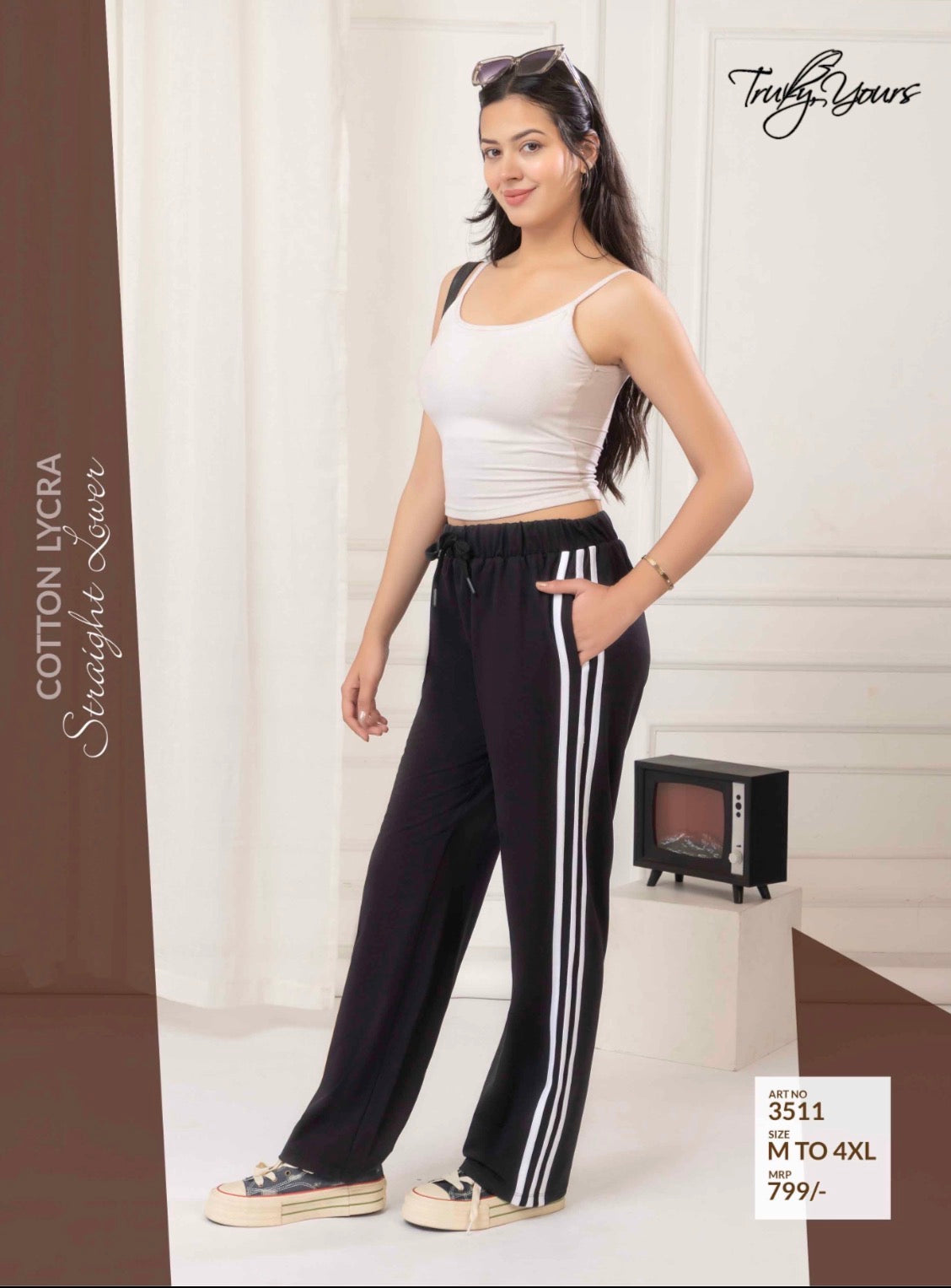 TY#3511 COTTON LYCRA STRAIGHT LOWER