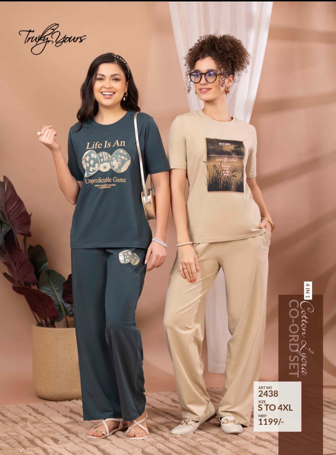TY#2438 4 IN 1 COTTON LYCRA CO-ORD SET