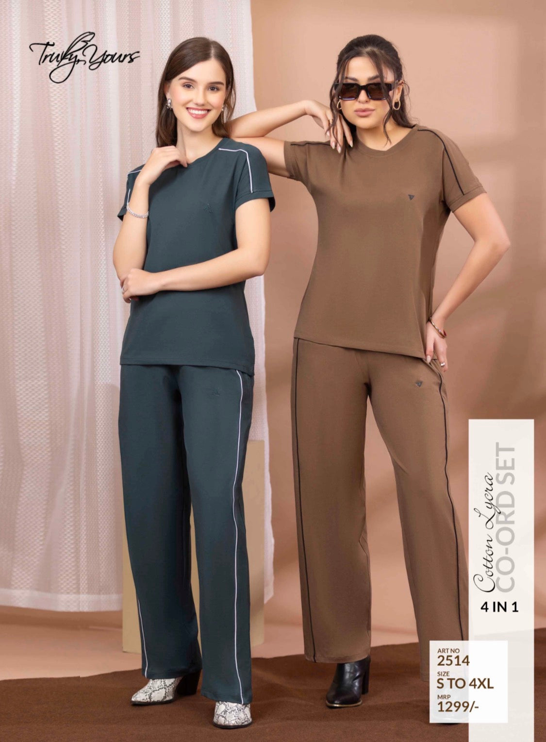 TY#2514 4 IN 1 COTTON LYCRA CO-ORD SET