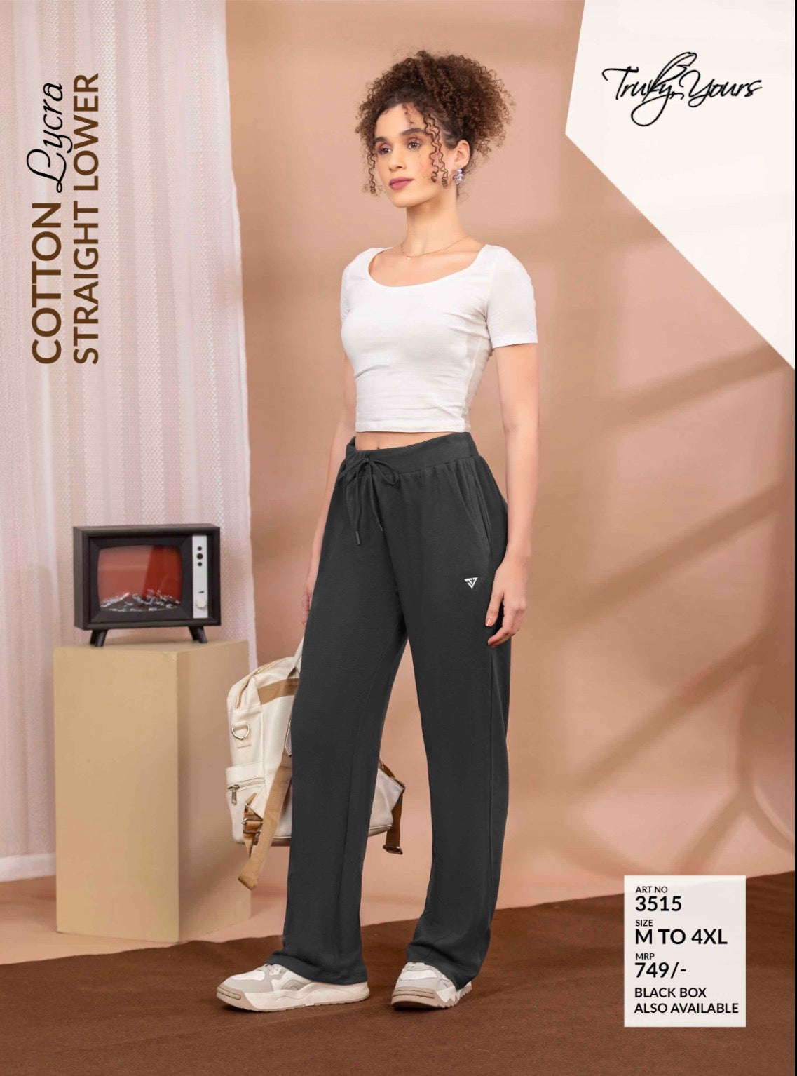 TY#3515 COTTON LYCRA STRAIGHT LOWER