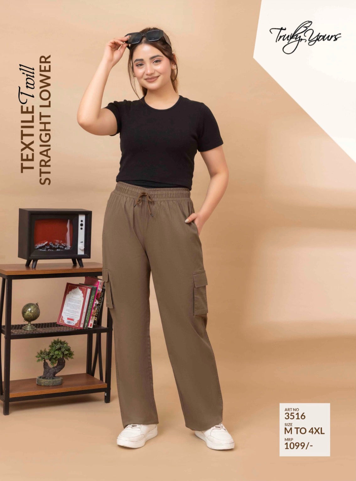 TY#3516 TEXTILE TWILL STRAIGHT LOWER
